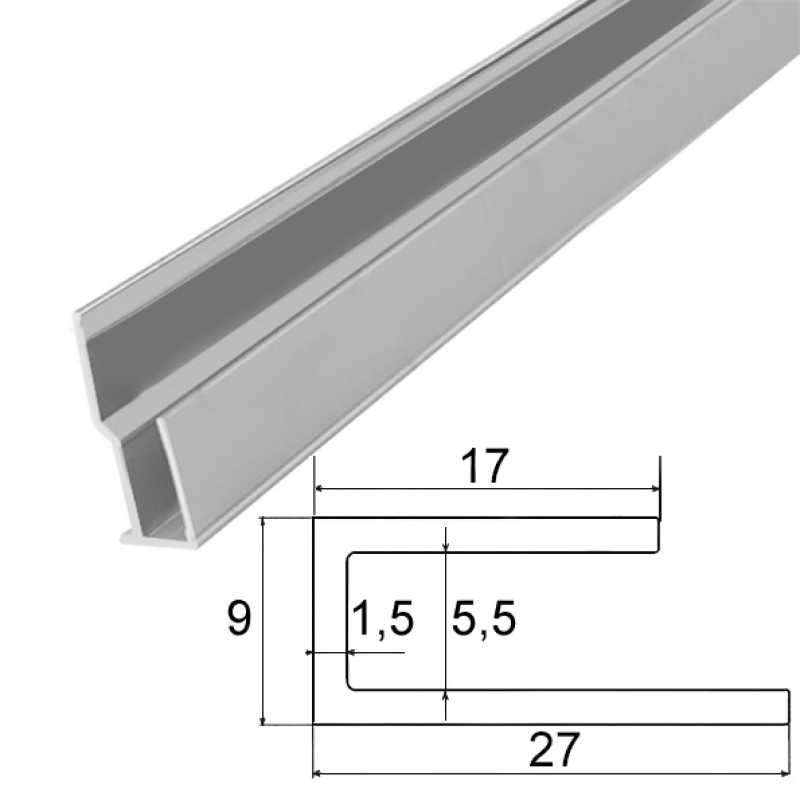 Hliníkový profil H, 11,3x27x1,5mm, 100cm, stří...